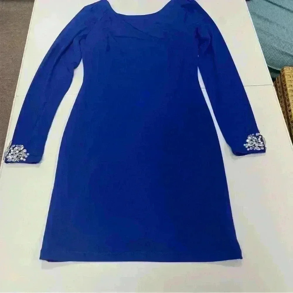 City Triangles Cocktail Dress For Women Royal Blue Sz M Long Sleeve